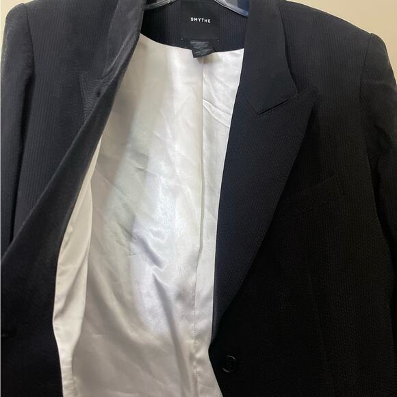 Smythe Blazer 90’s Style Black One Button Single Breasted Jacket Size Small - Picture 8 of 8